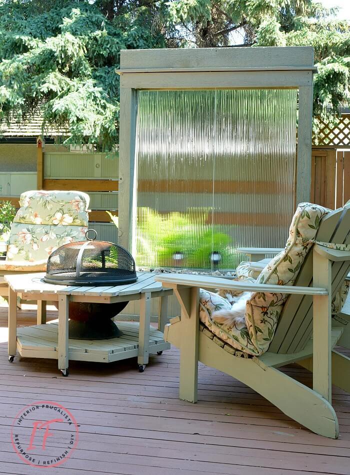 Add a small fountain for soothing sounds on your screened porch