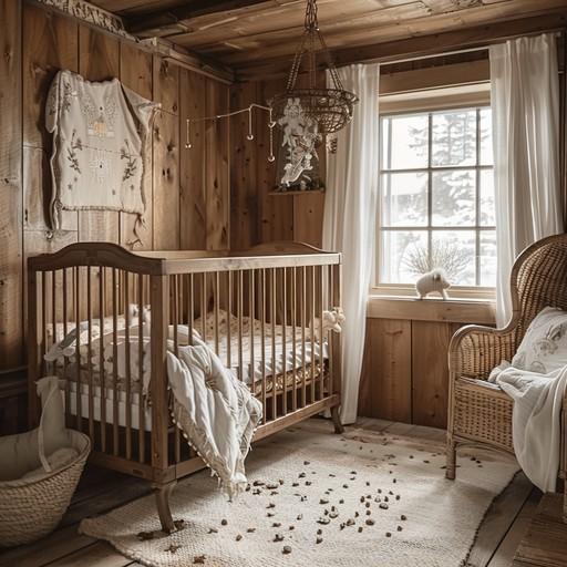 Cozy Cabin Nursery: Celebrate warmth and comfort with rustic wood accents