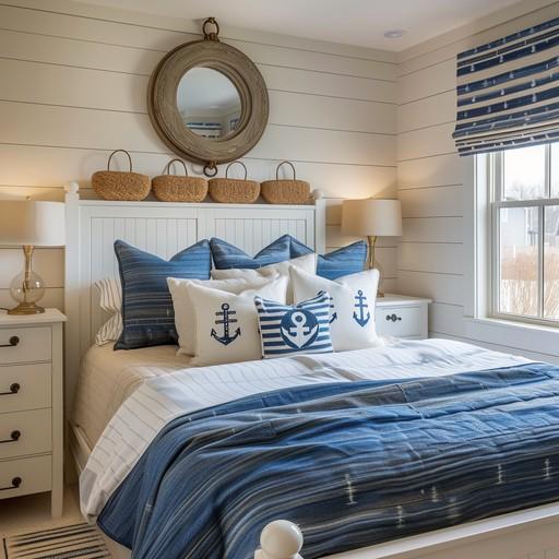 Nautical Bedroom: Incorporate maritime colors and elements for sea-inspired relaxation