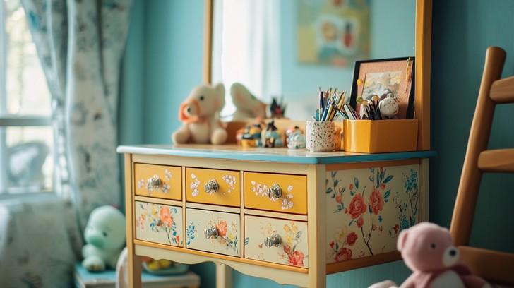 Child-friendly art supplies encourage creativity in your enchanting Nursery Nook