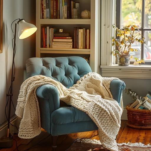 Create a reading⁣ nook in your tranquil blue living room