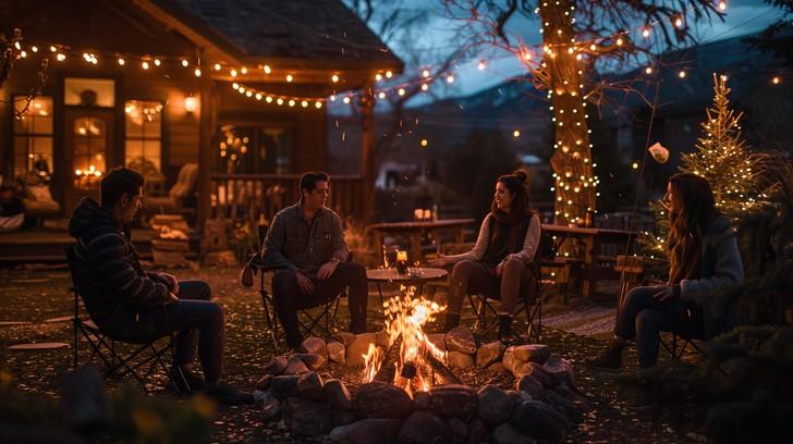 Cozy fire pit for memorable backyard gatherings with friends