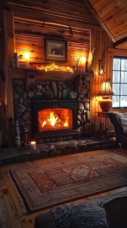 Integrate a cozy fireplace for ⁣a welcoming, earthy living room ambiance