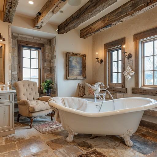 Freestanding tubs invite relaxation in a cozy‍ Chalet Bathroom