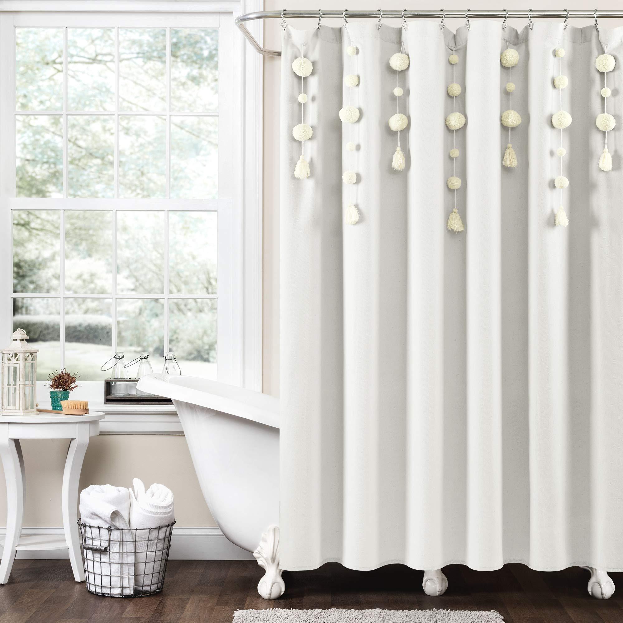 Opt for a playful shower curtain in your boho bathroom