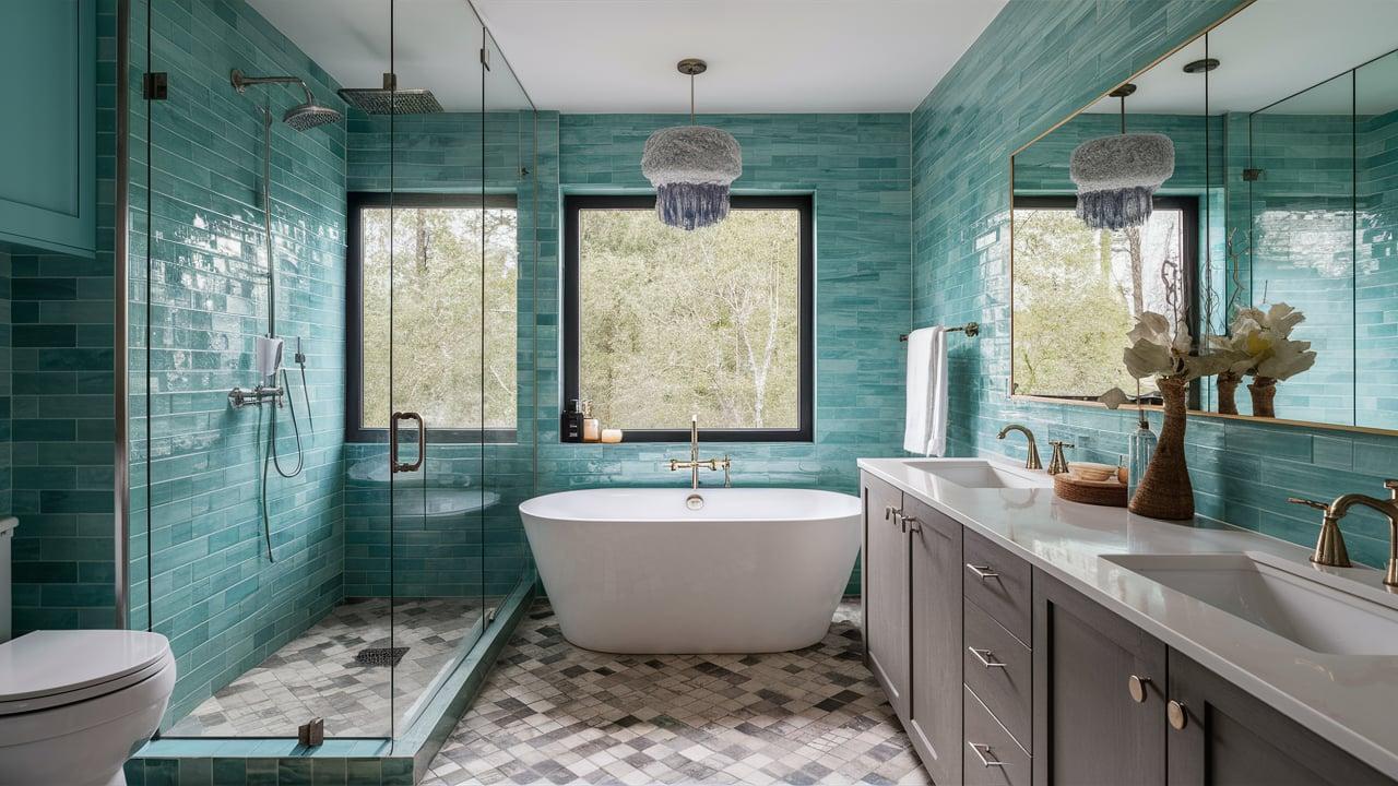 Feature an unexpected color palette to express your personality in ​the eclectic⁤ bathroom