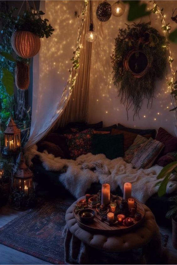 Layer soft lighting with candles for a warm ambience in your Boho⁤ Living Room