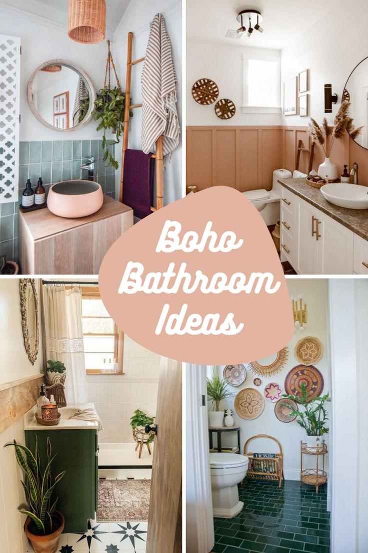 Utilise a soothing color palette for your boho bathroom retreat