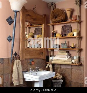 Incorporate⁣ a rustic shelving unit for storage in your Chalet Bathroom