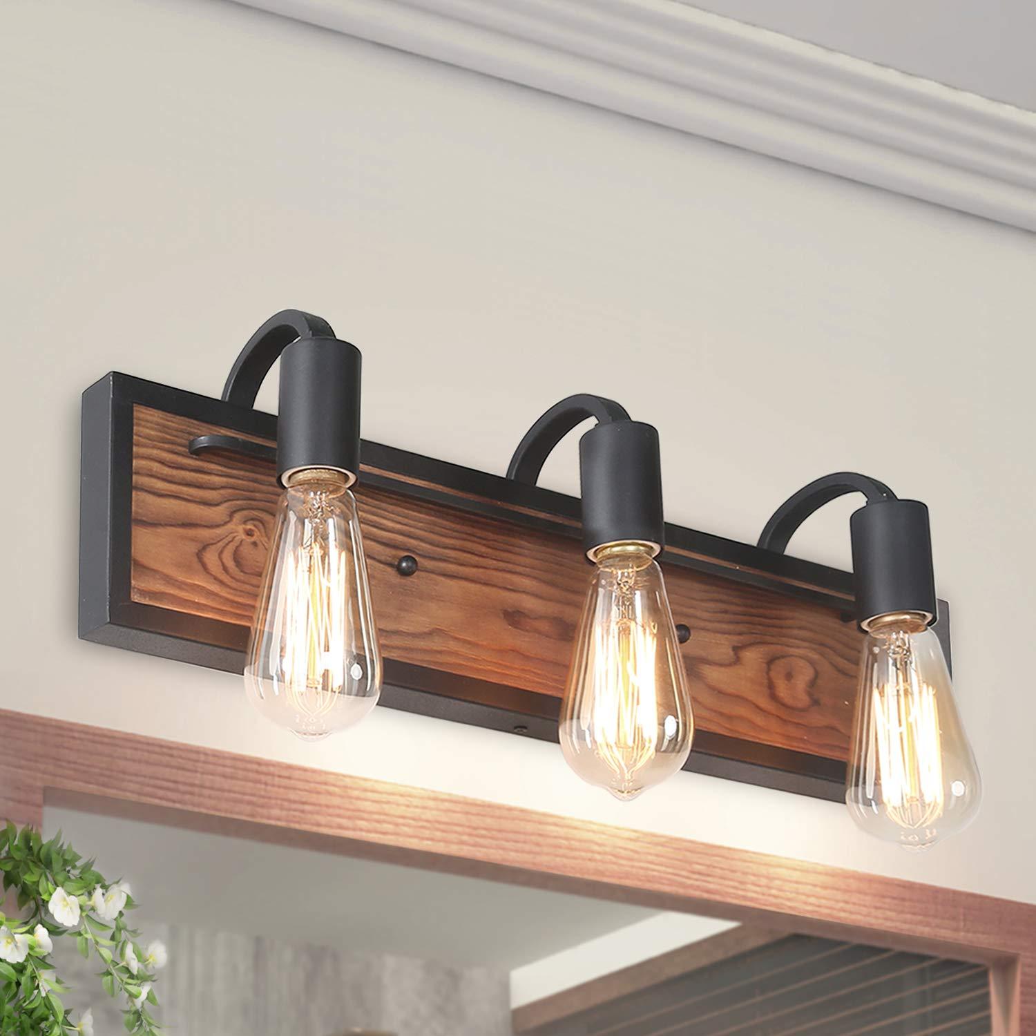 Accent your ⁤space with unique wooden bathroom lighting fixtures for a warm glow