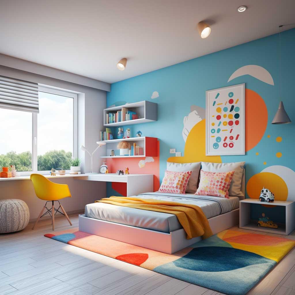 Playful Kids’ Bedroom bursting with fun colors and themes