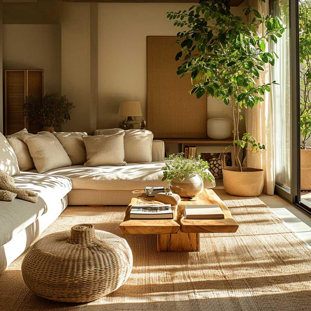 Add plenty of plants for a ‍lush⁤ and vibrant earthy‌ living room feel