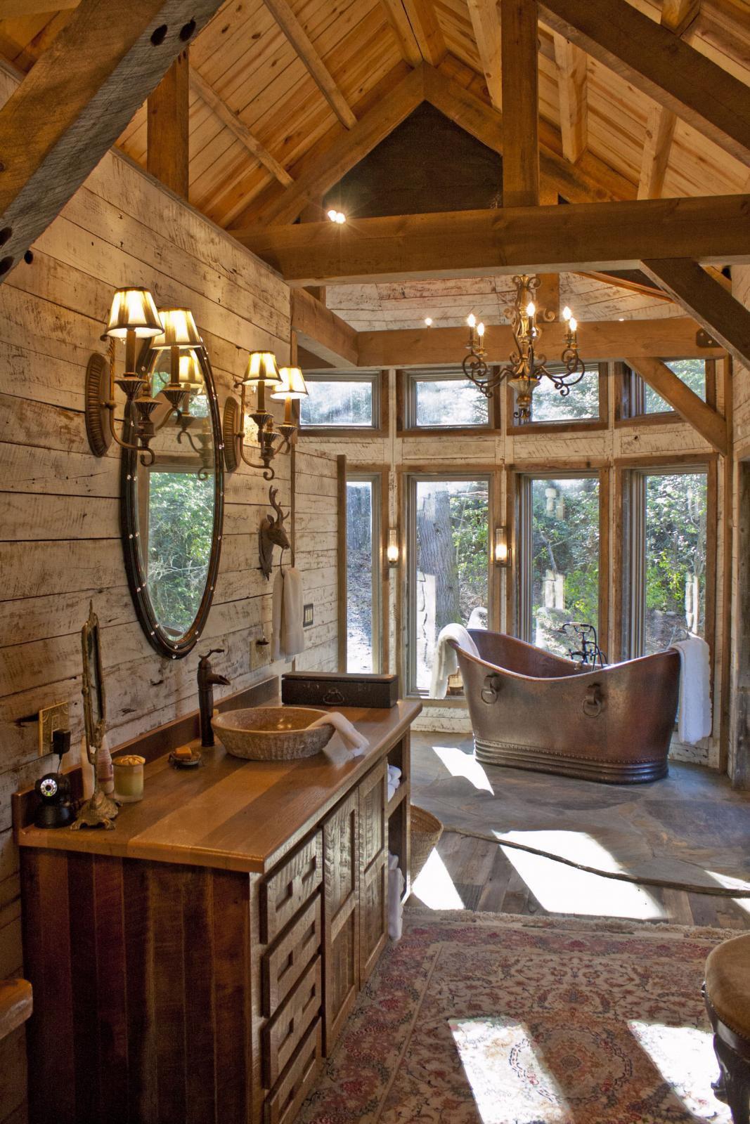 Choose ​warm lighting to⁢ enhance your Chalet Bathroom ambiance