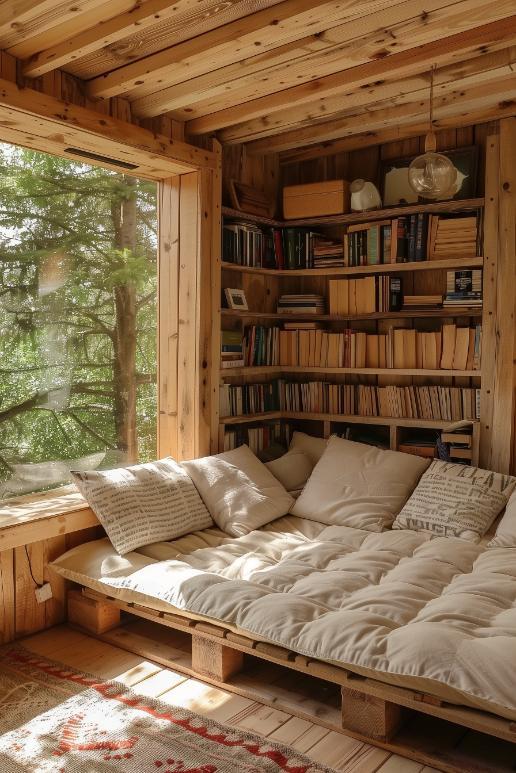 Design a cozy reading nook within ​your‌ Chalet Bathroom space