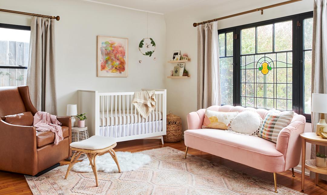 Vintage-inspired furniture brings timeless charm to a girls nursery