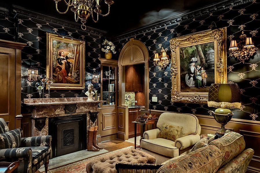 Gothic Living Room: Embrace dark colors⁤ and ornate details for dramatic flair