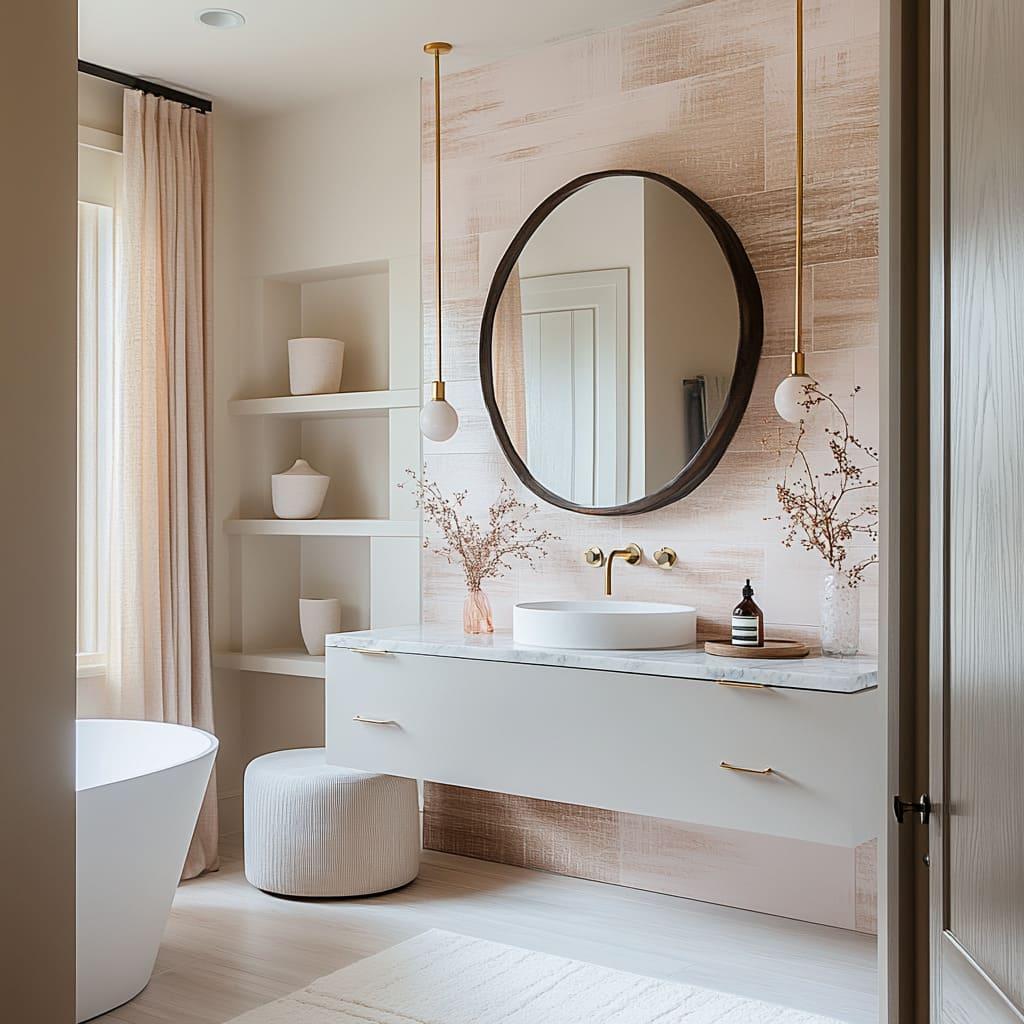 Emphasize symmetry with paired wooden accessories for a balanced look ⁤in your wooden bathroom