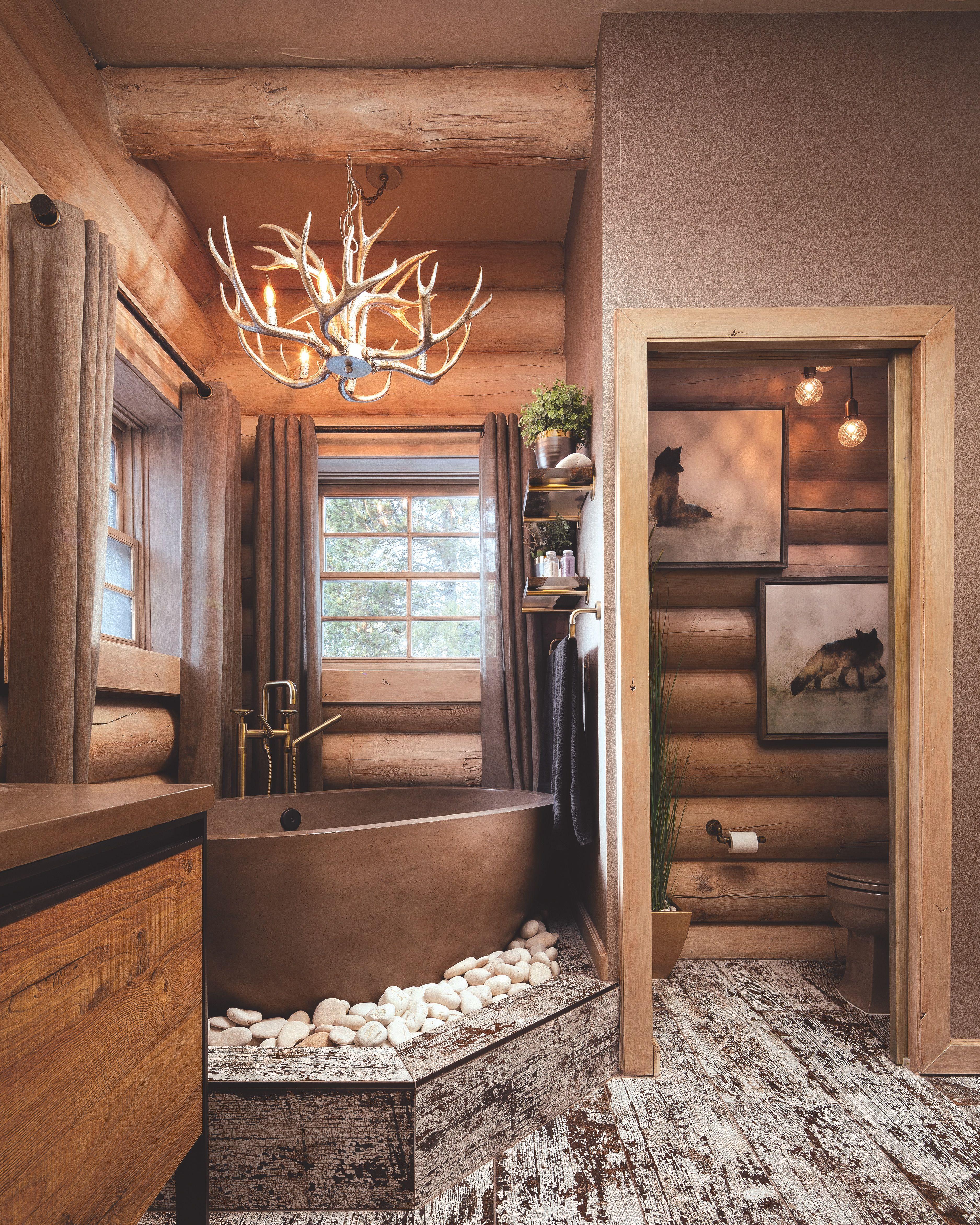 A freestanding tub adds elegance ‍to any Chalet Bathroom