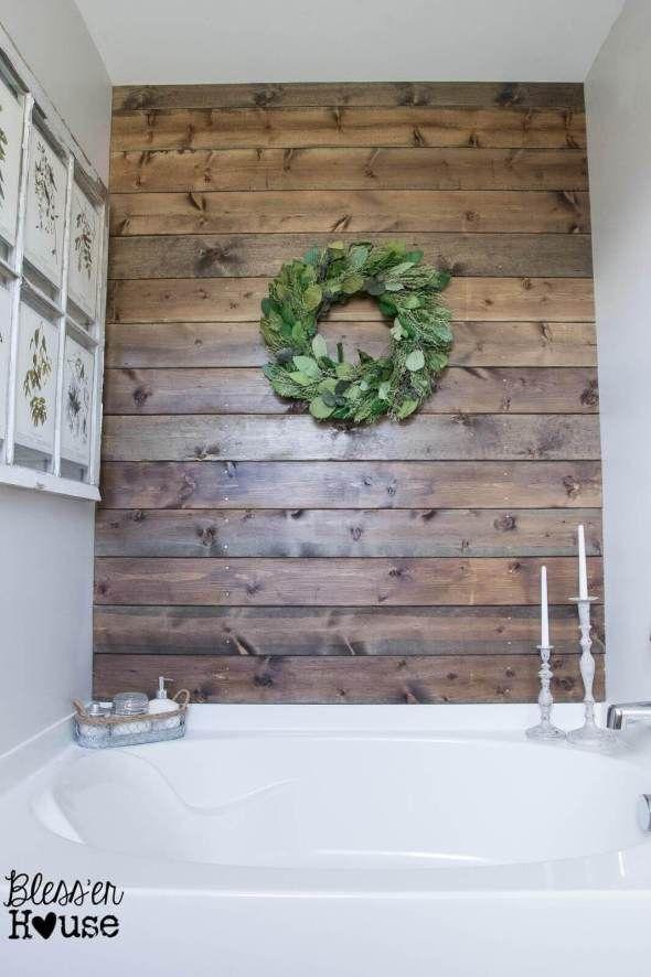 Create a serene escape⁢ with a breathtaking wooden bathroom feature wall