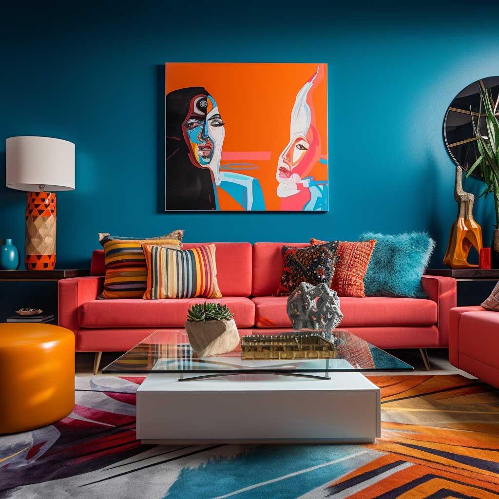 Introduce bold⁢ colors with​ a statement wall in your contemporary ‍living room