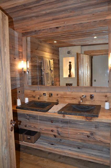 Double sinks promote harmony in a spacious Chalet Bathroom