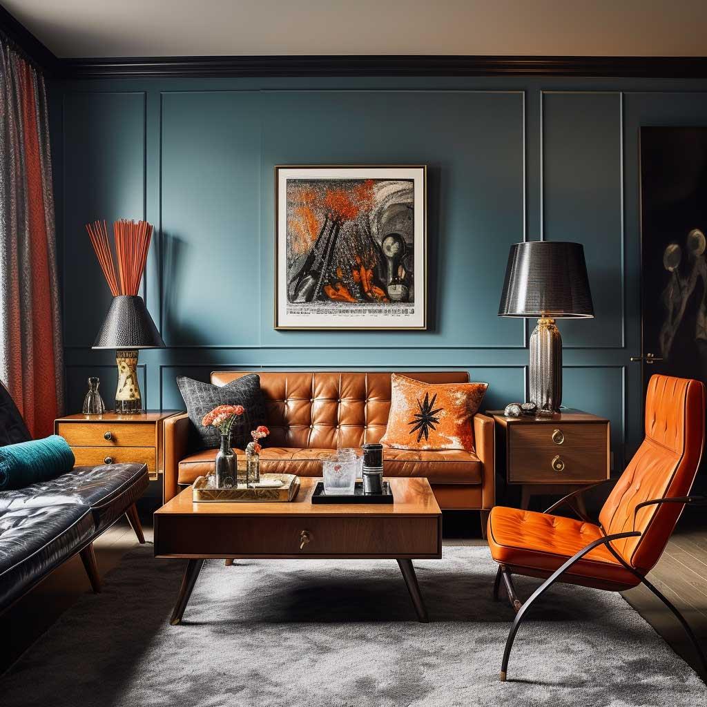 Retro Living Room: Bold ​colors and vintage decor ⁢bring ⁣nostalgia to life