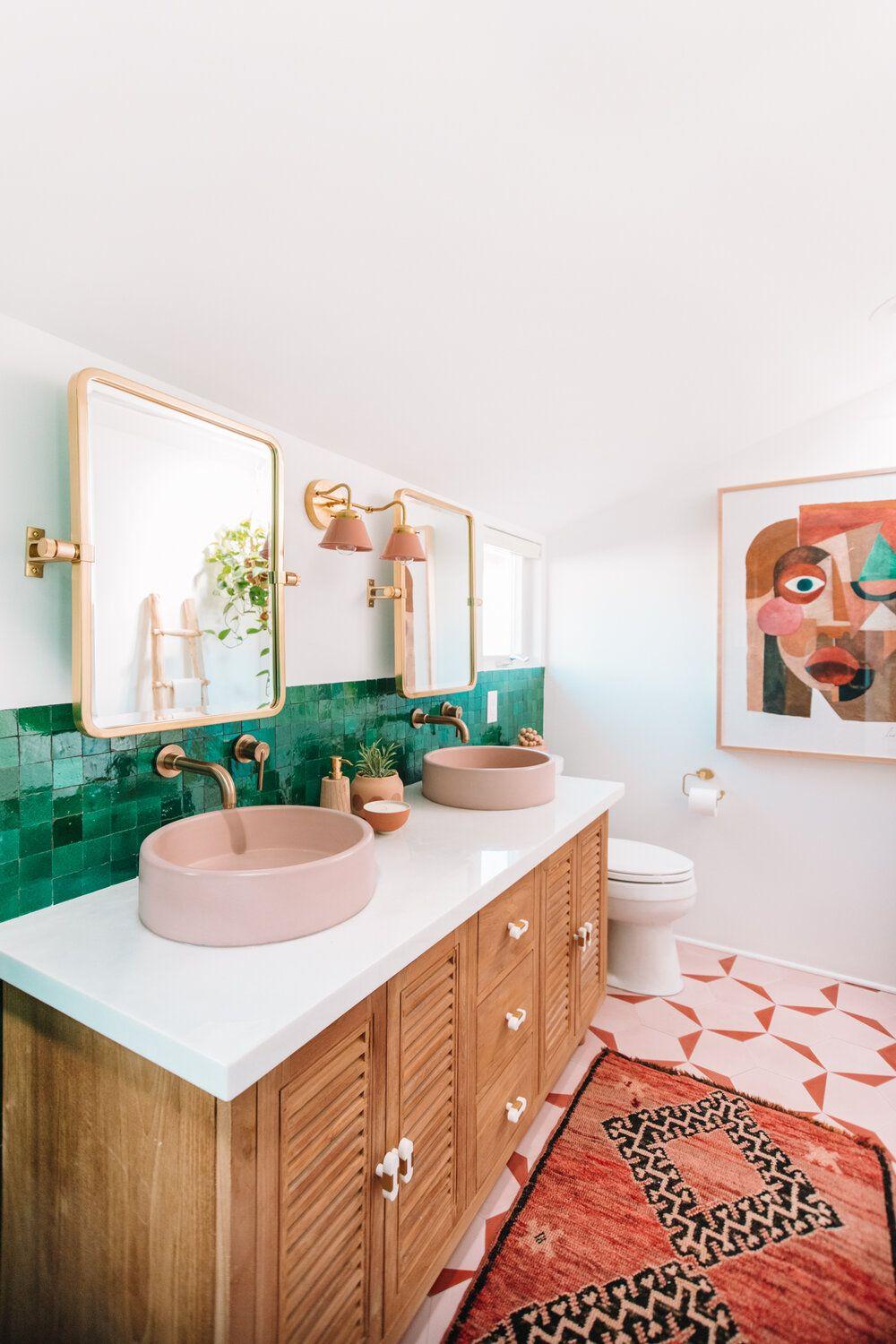 Choose a colorful vanity to bring vibrancy into your eclectic⁤ bathroom design