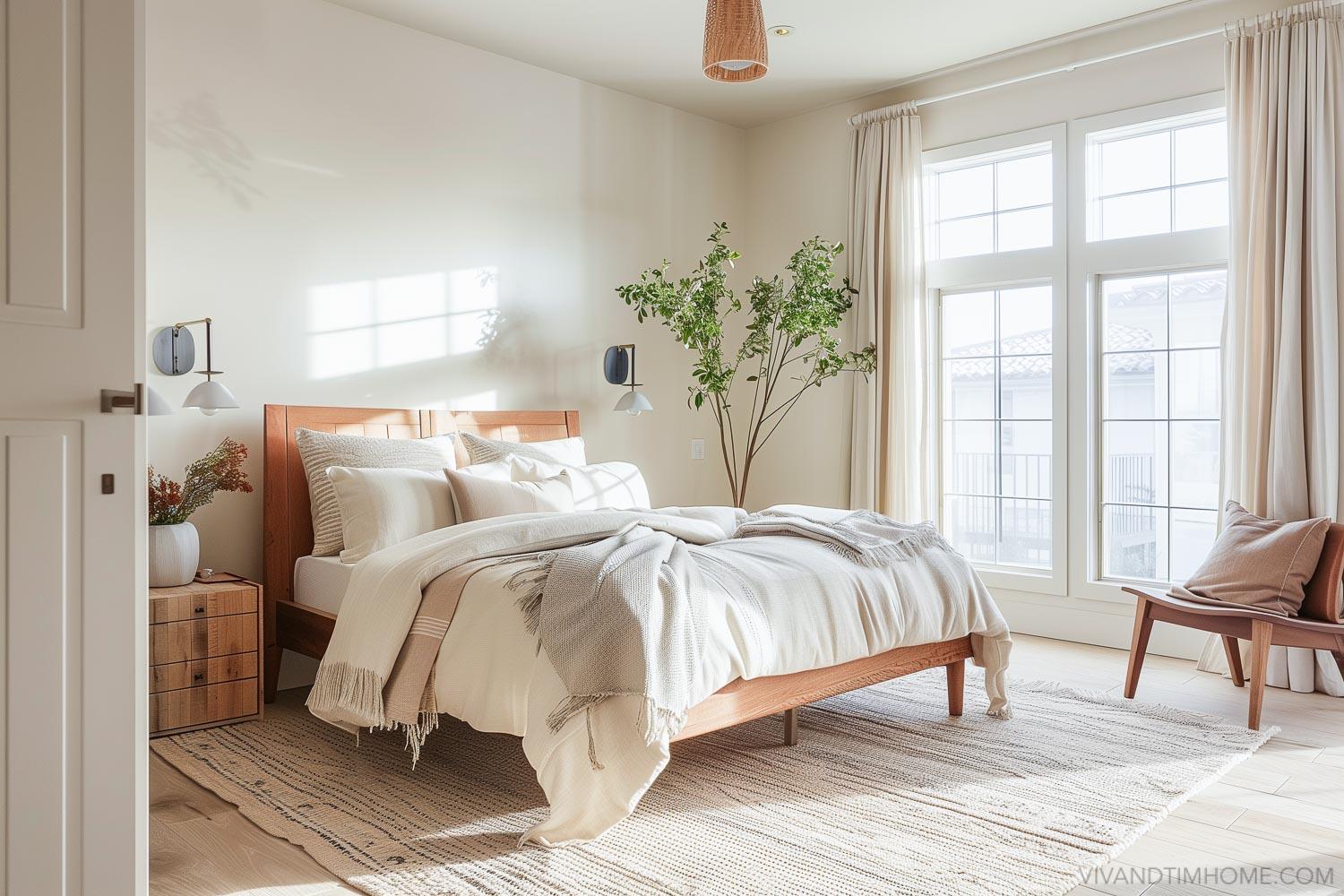 Limit decor to maintain focus in your minimalist bedroom