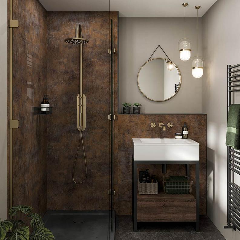 Choose earthy tones in paint and decor for a harmonious wooden bathroom retreat