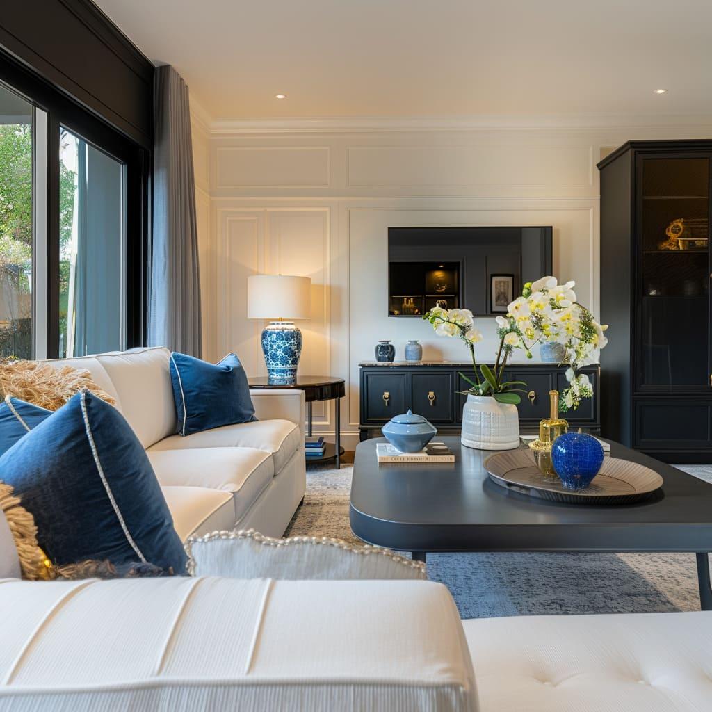 Arrange comfortable seating for ​relaxation in your blue‍ living room