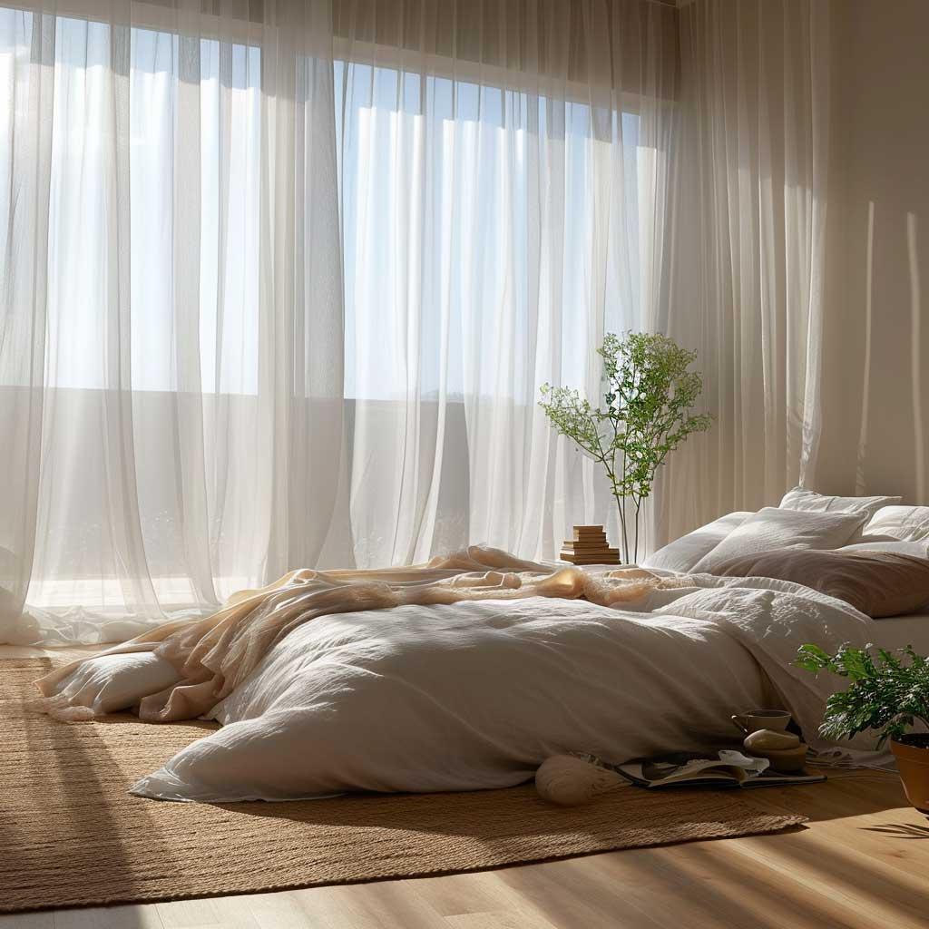 Choose‍ minimalist window⁤ treatments for⁣ a crisp, clean bedroom aesthetic