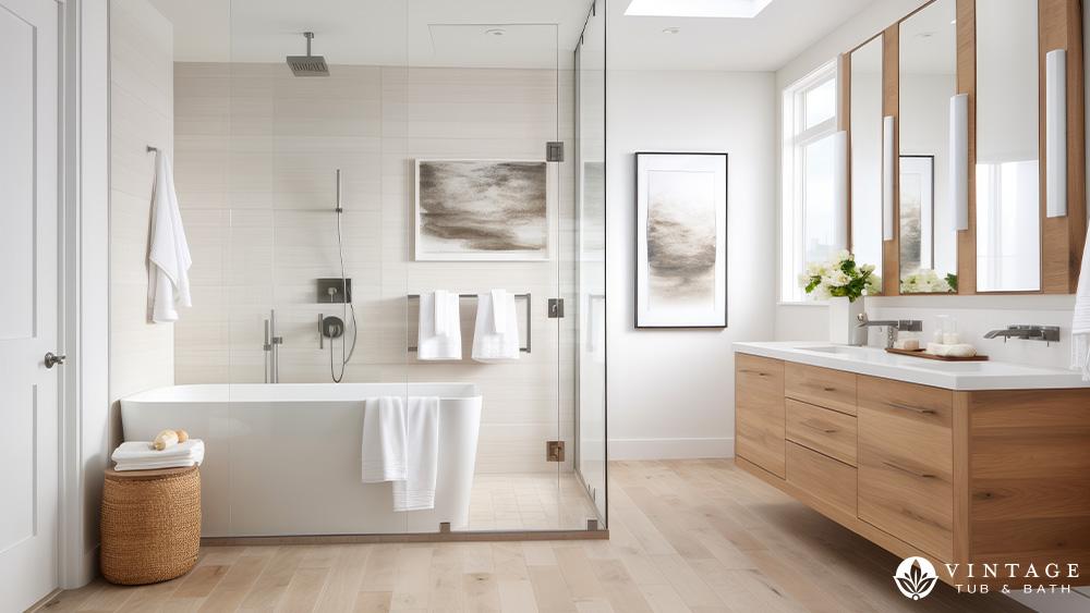 Select⁢ earthy‌ tones for your wooden bathroom tiles to complement the natural materials