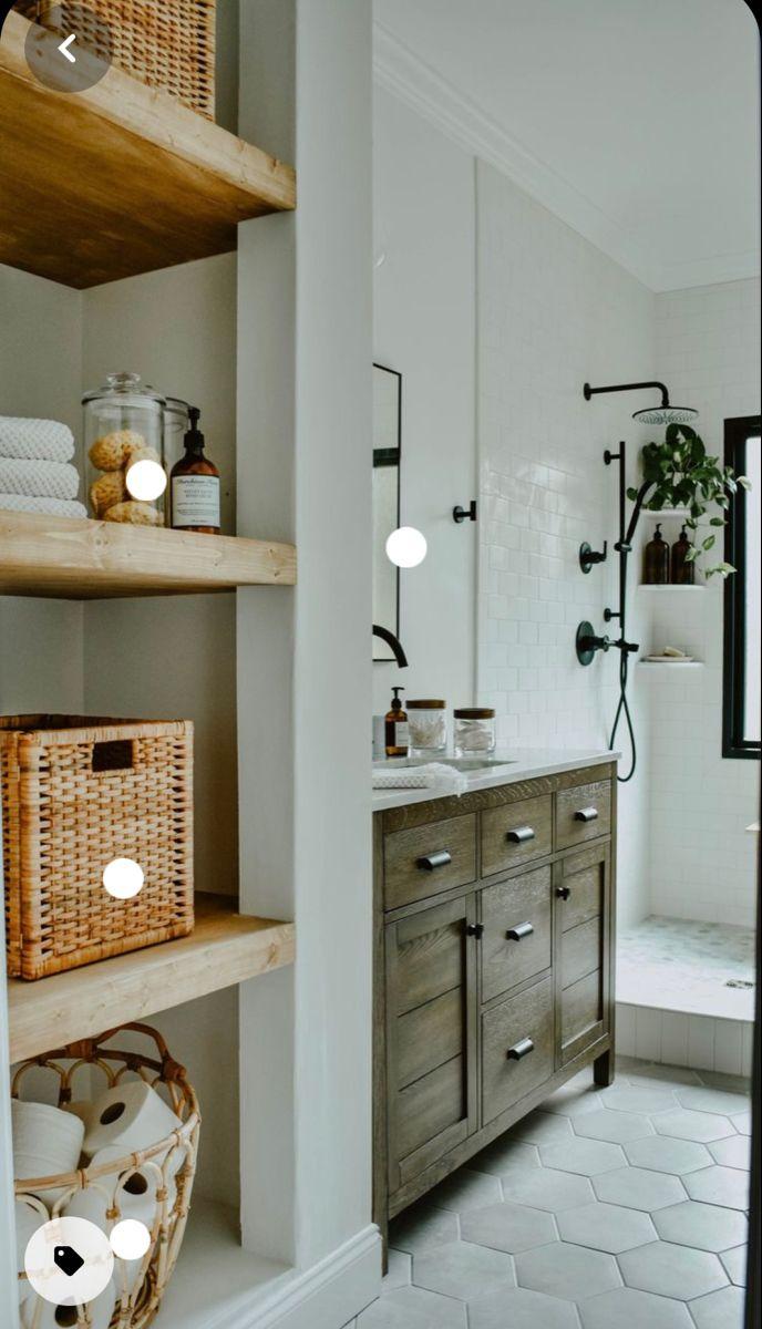 Use‌ open shelving to display quirky items in your eclectic ⁢bathroom haven