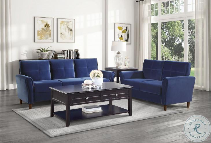 Choose furniture with clean lines to maintain serenity in​ your blue living room