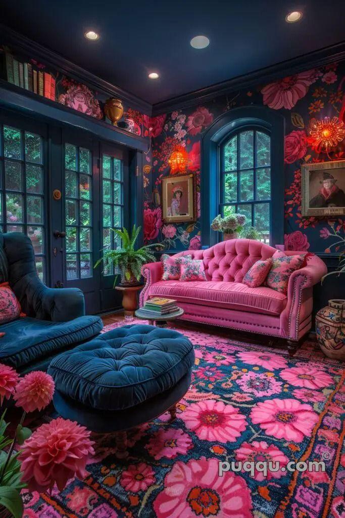 Whimsical Living Room: Playful colors and quirky ⁢decor ‌spark ‌creativity