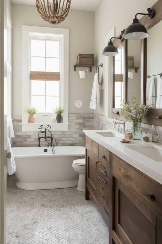 Charming Elements for a Perfect Farmhouse Bathroom