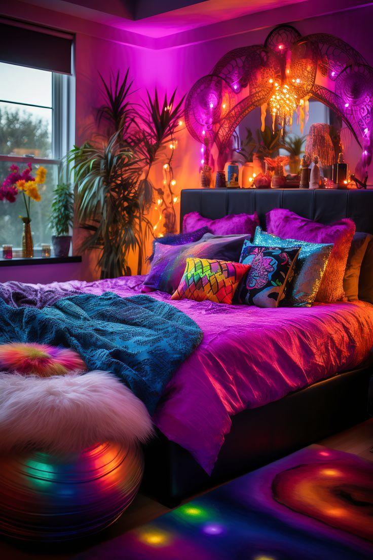 Bedroom Trend: Neon​ accents bring ‌a pop⁤ of color,‍ infusing ‍energy and vibrance