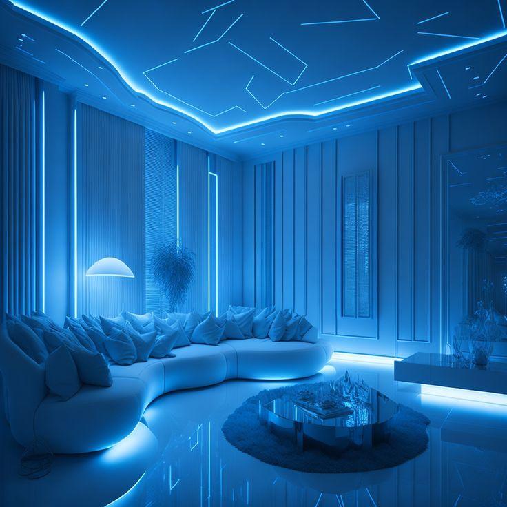 Add ambient lighting to⁤ enhance the tranquil atmosphere of your blue living room