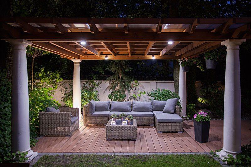 Stylish⁤ outdoor lighting ⁢illuminating your backyard for evening enjoyment