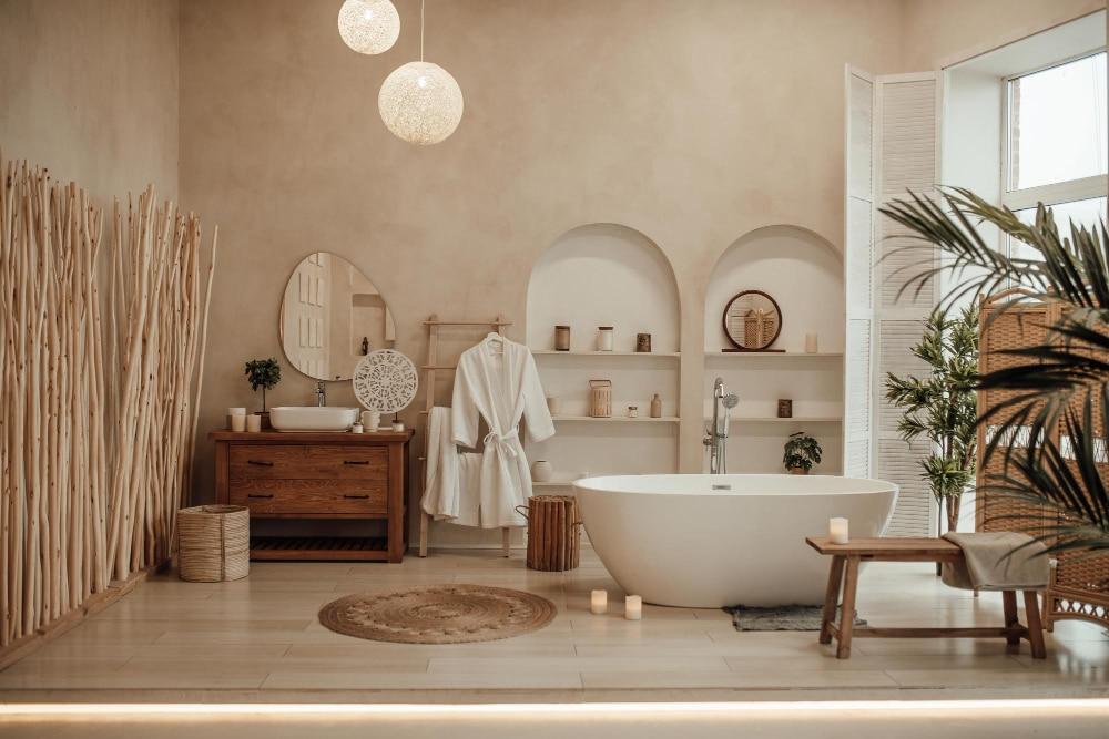 Choose a neutral⁢ color palette to create a calming ​farmhouse‌ bathroom‍ retreat