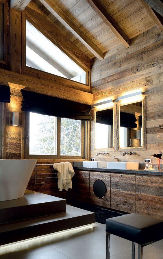 Earthy​ hues for​ a ​calming palette in your chalet bathroom