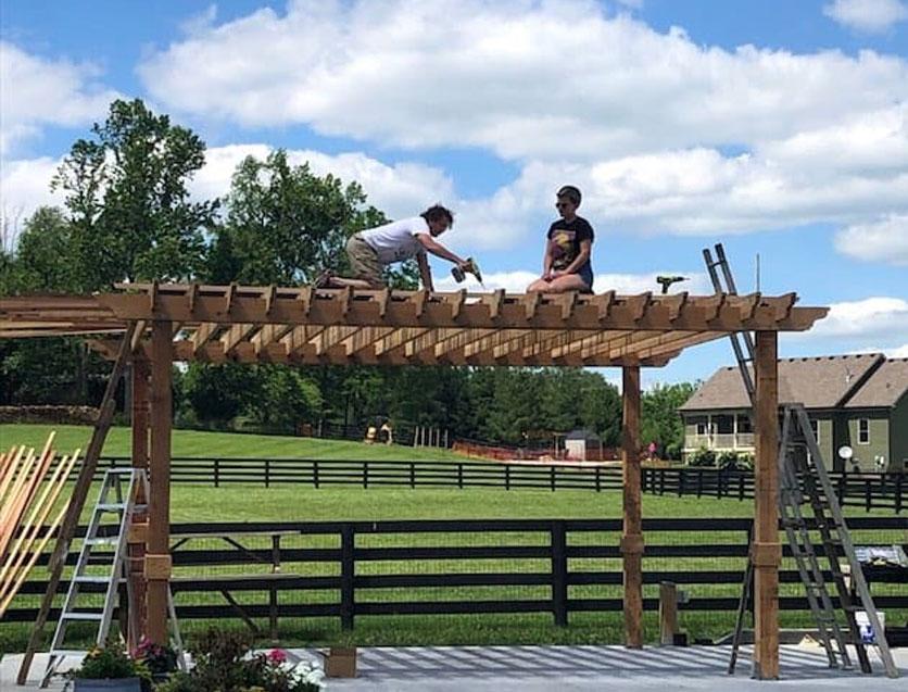 Install a pergola for stylish‍ shade in your backyard space