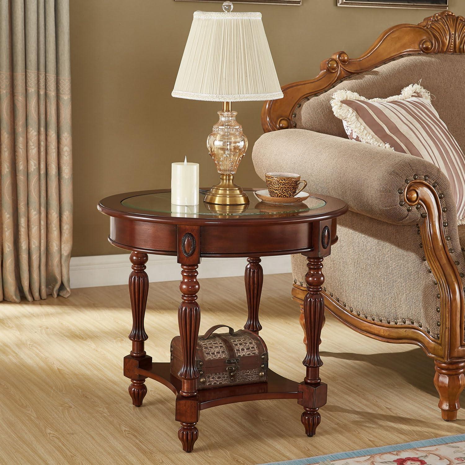 Select antique side tables to enhance functionality in your vintage​ living room layout