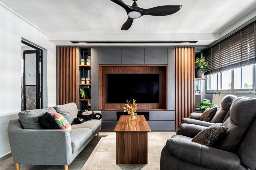 A feature wall can transform⁣ your Contemporary Living Room’s vibe effortlessly