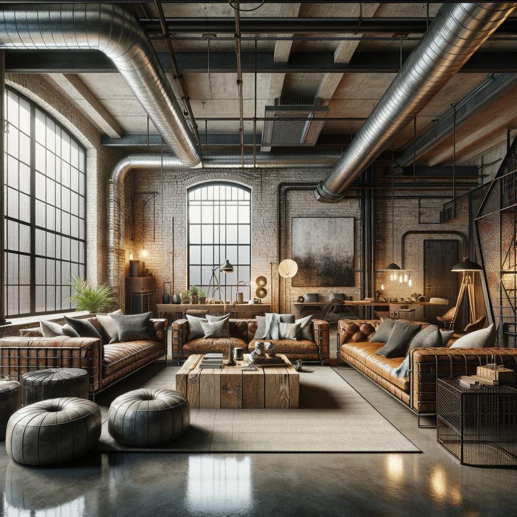 Industrial Chic Living Room: Exposed brick⁢ and​ metal details celebrate urban style