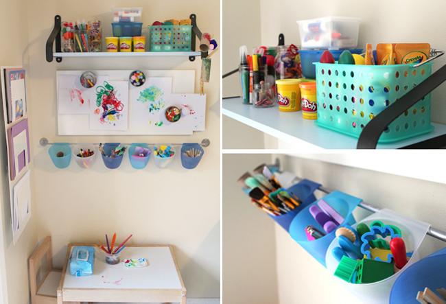 Create⁤ an art station with crayons and paper for ⁢creativity in the Nursery ⁣Nook