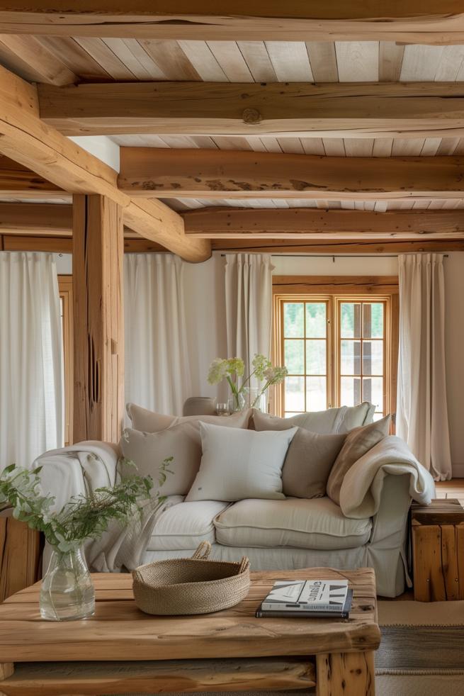 Farmhouse Living Room: Combine⁤ cozy elements with a touch of nostalgia