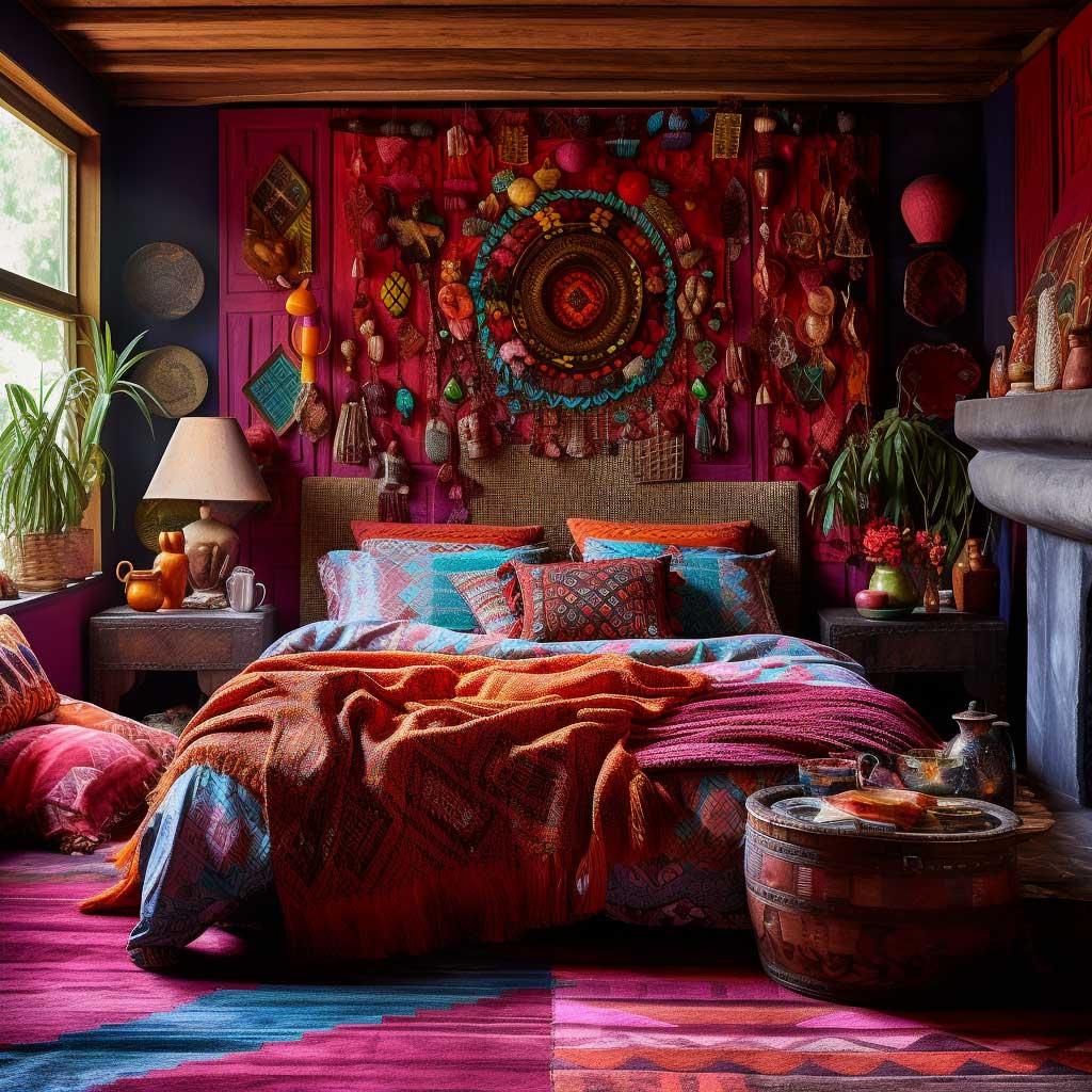 Bohemian Bedroom Trend: Embrace eclectic decor‍ with‌ vibrant​ textiles and global-inspired accessories