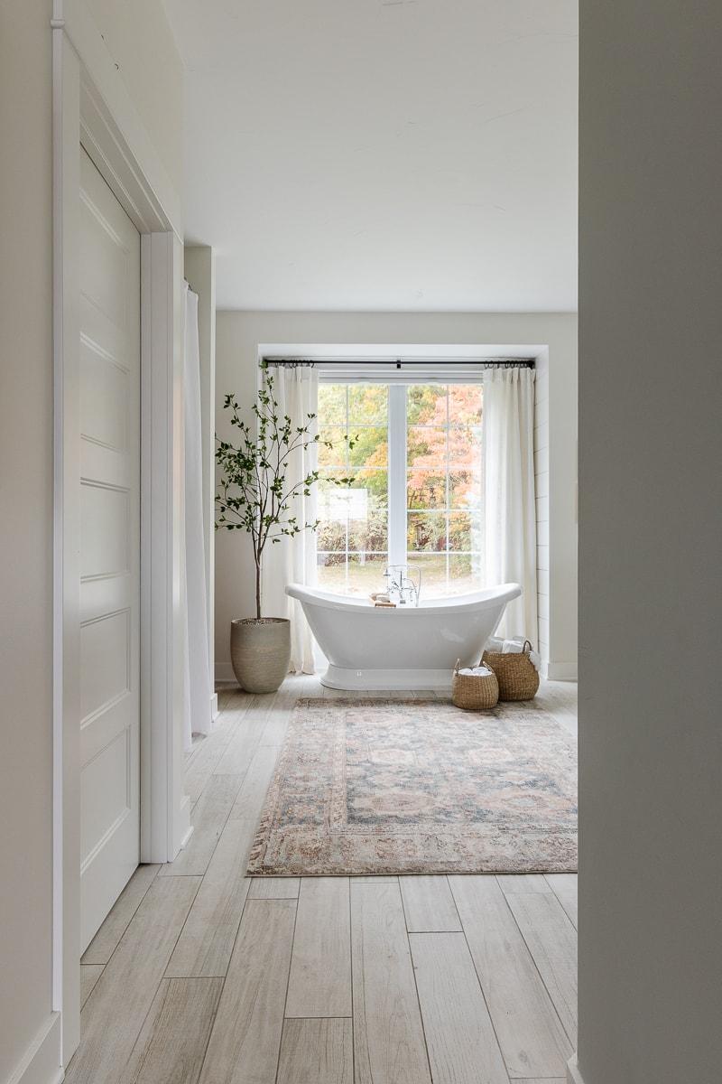 Cozy seating areas invite you to linger in your Chalet Bathroom