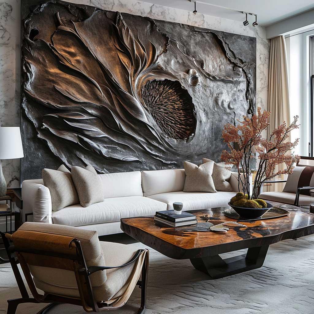 Artistic sculptures add character​ and drama ​to your living room decor